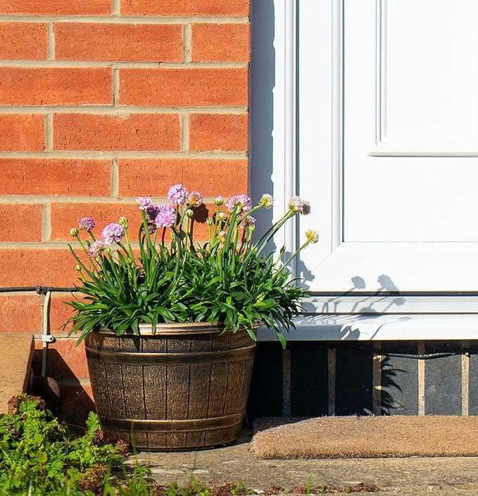 SG Traders™ Round Plastic Barrel Tub Planters - - 