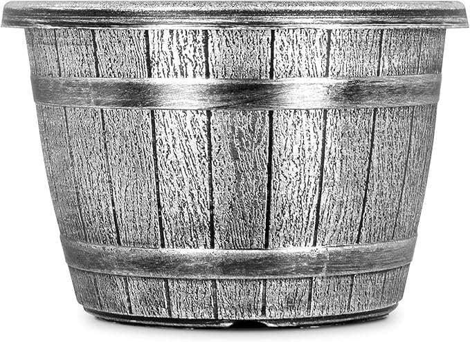 SG Traders™ Round Plastic Barrel Tub Planters - - 