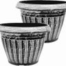 SG Traders Round Rippled Outdoor Garden Planters - - 