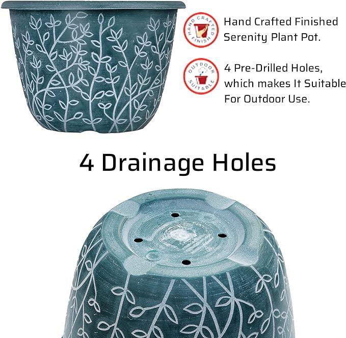SG Traders™ Serenity Plant Pots (Pack of 2) - - 