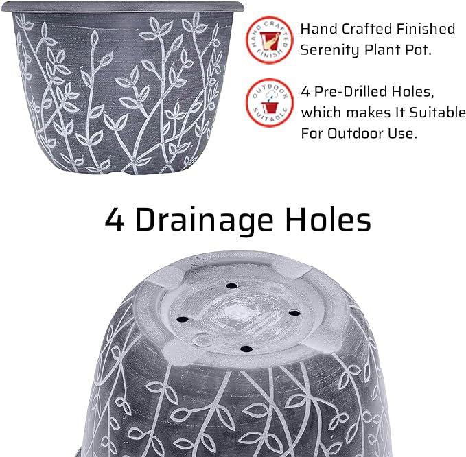 SG Traders™ Serenity Plant Pots (Pack of 2) - - 