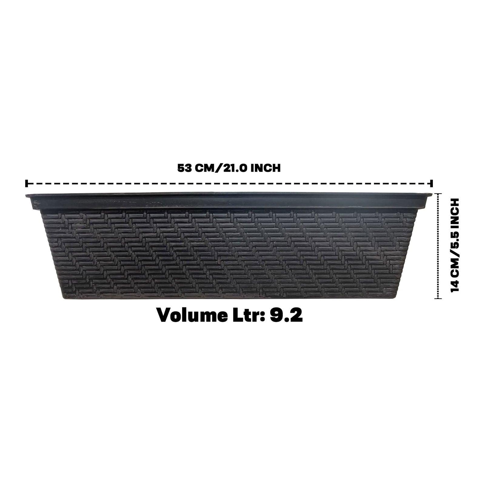 SG Traders™ Set of 2 Rattan Flower Troughs for Balcony and Garden - - 