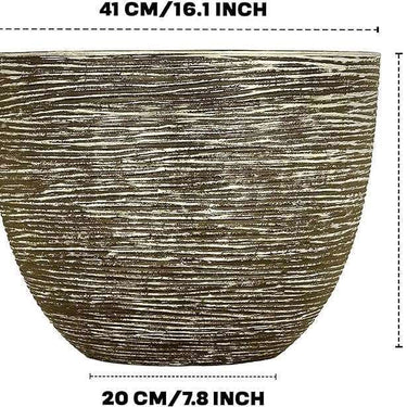 SG Traders ™ Silver 41cm Large Round Plastic Spiral Garden Plant Pot - - 