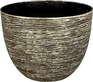 SG Traders ™ Silver 41cm Large Round Plastic Spiral Garden Plant Pot - - 