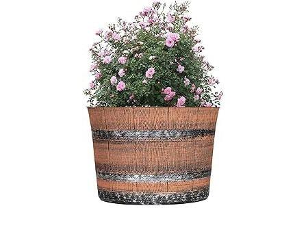 SG Traders™ Whisky Barrel Brown Garden Planter - - 