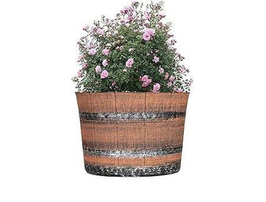 SG Traders™ Whisky Barrel Brown Garden Planter - - 
