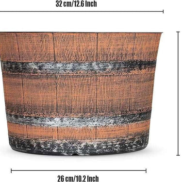 SG Traders™ Whisky Barrel Brown Garden Planter - - 