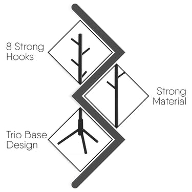 SG Traders™ Wooden Coat Stand - - 