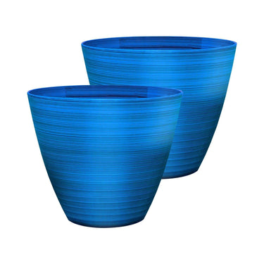 Stylish Glossy Outdoor Flower Pots (Pack of 2) - - 