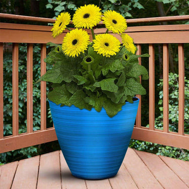 Stylish Glossy Outdoor Flower Pots (Pack of 2) - - 