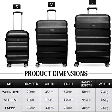 SG Traders Suitcase Large Medium Cabin Size-classic-black