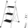 SG Traders 3 Step Ladder Folding Heavy Duty Steel Ladder Reach New Heights With Safe Durable Anti Slip Wide Portable Mat Heavy Duty Step Ladder Reliable Elevation Solutions For Indoor Outdoor Stools