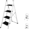 SG Traders 4 Step Ladder Folding Heavy Duty Steel Ladder Reach New Heights With Safe Durable Anti Slip Wide Portable Mat Heavy Duty Step Ladder Reliable Elevation Solutions For Indoor Outdoor Stools