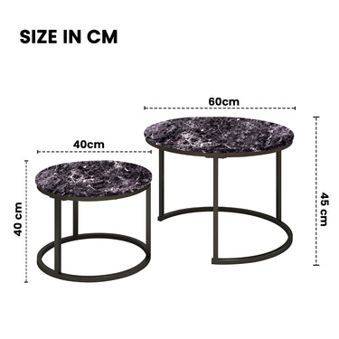 SG Traders Round Nested Coffee Table - Set of 2